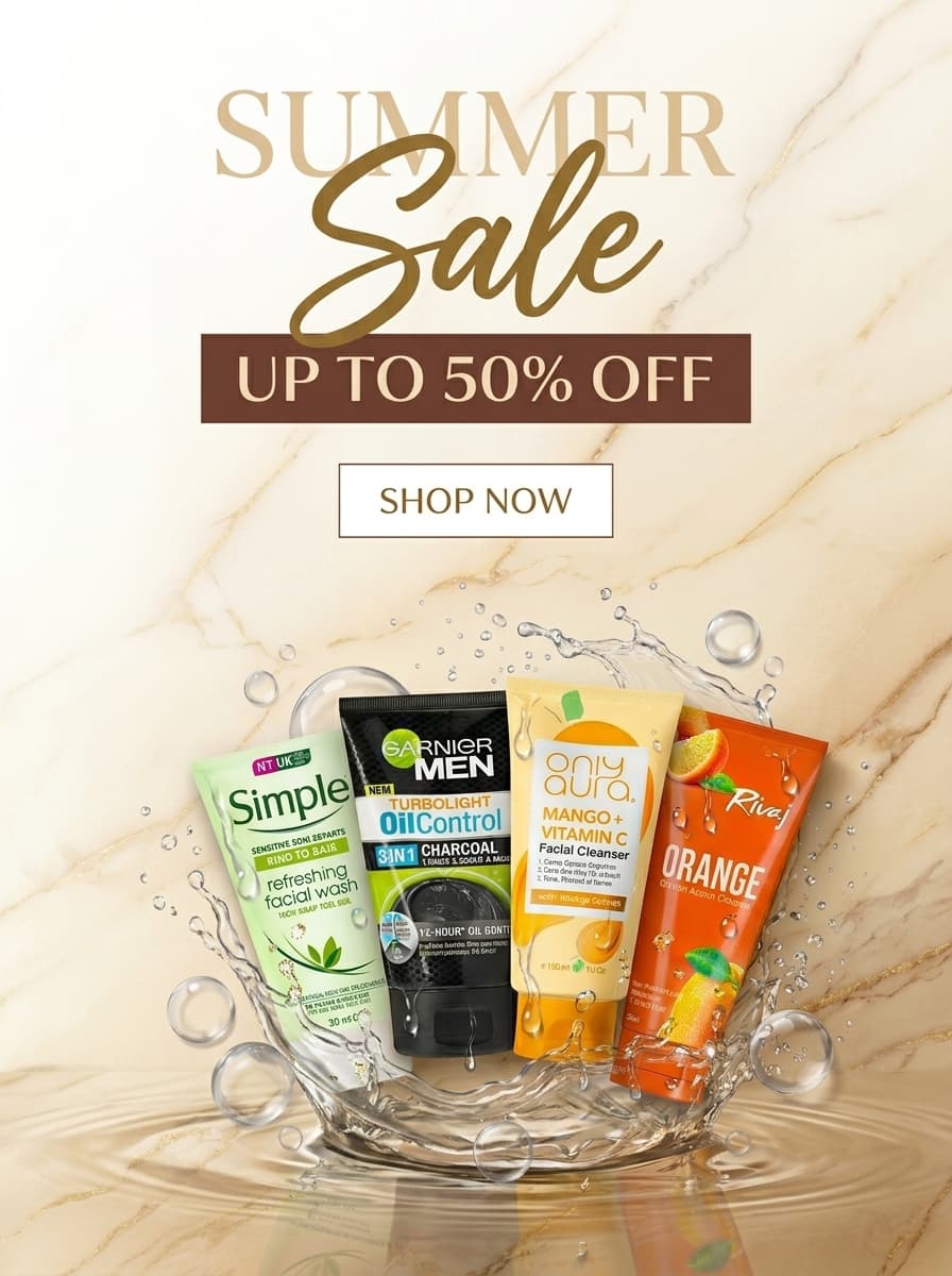 Summer Sale — up to 50% off facial cleansers and skincare. Shop now.